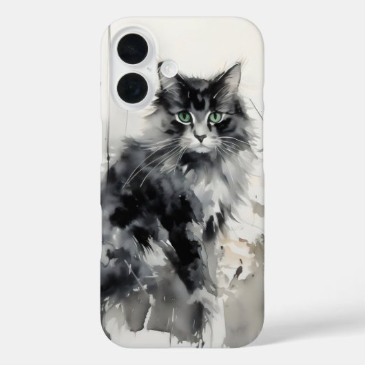 猫の動物の絵を描インク Case-Mate iPhoneケース (裏面)