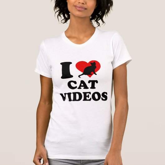 猫の動画が大好き Tシャツ (正面)