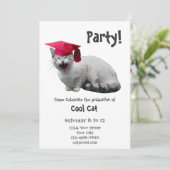 猫の卒業のパーティの招待状 招待状 (スタンド正面)