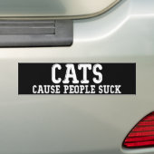 猫の原因の人々は吸います バンパーステッカー (車上)