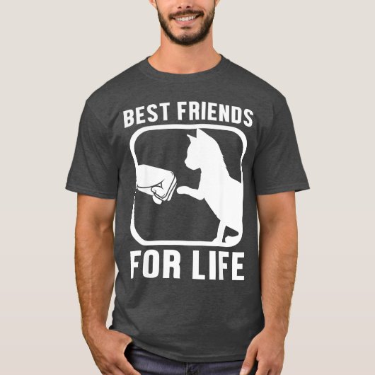 猫の友人のための生活友人 Tシャツ (正面)