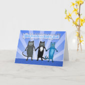 猫の友人は、よい友人希少です。 カード (黄色い花)