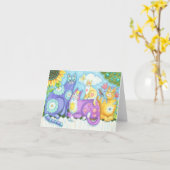 猫の友人CATノートカード空白の カード (黄色い花)