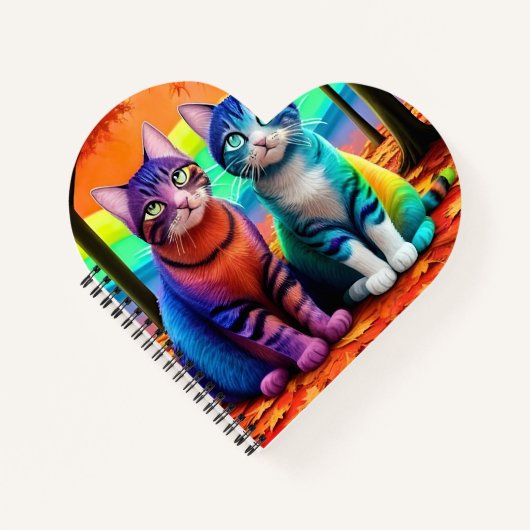 猫の双子Digital Art-56467 ノートブック (正面)