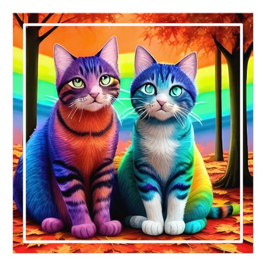 猫の双子Digital Art-56467 フォトプリント (正面)