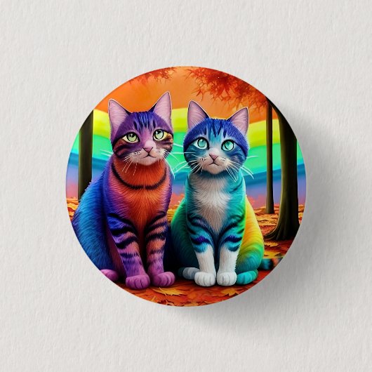 猫の双子Digital Art-56467 缶バッジ (正面)