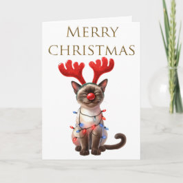猫の可愛い猫おもしろいのクリスマス カード