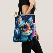 猫の可愛おもしろいいクール漫画 トートバッグ (クローズアップ)