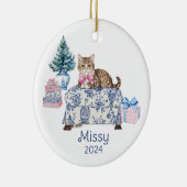 猫の名前と年 セラミックオーナメント (右)
