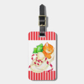 猫の名前の住所クリスマスの荷物タグ ラゲッジタグ (正面縦)