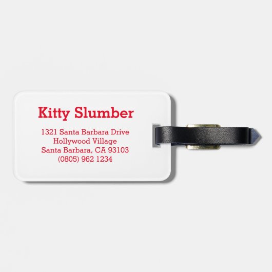 猫の名前の住所クリスマスの荷物タグ ラゲッジタグ (裏面横)