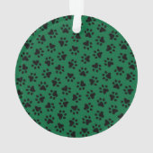 猫の名前の写真パーソナライズされたをプリントした緑のペット オーナメント (裏面)