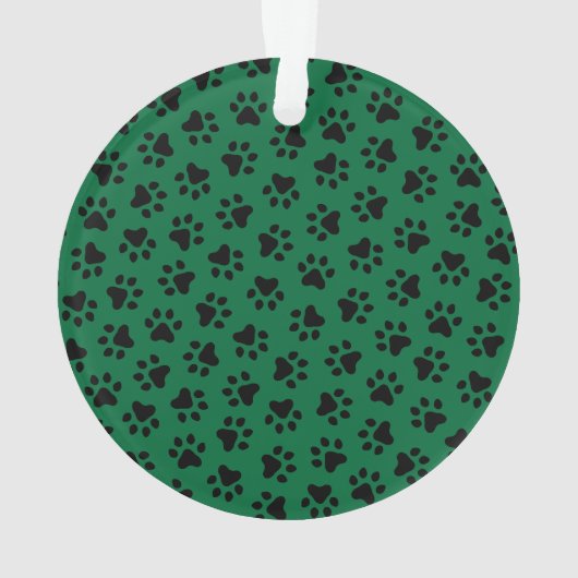 猫の名前の写真パーソナライズされたをプリントした緑のペット オーナメント (裏面)