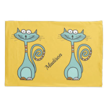 猫の名前をカスタムするおもしろいとカラーの枕カバー