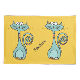 猫の名前をカスタムするおもしろいとカラーの枕カバー 枕カバー