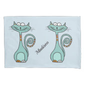 猫の名前をカスタムするおもしろいとカラーの枕カバー 枕カバー (正面)