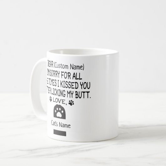 猫の名前をカスタムする親愛と猫の名前 コーヒーマグカップ (正面左)