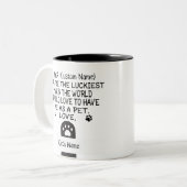猫の名前をカスタムする親愛と猫の名前 ツートーンマグカップ (正面左)