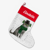 猫の名前、ブリティッシュ·ショートヘアの猫がクリスマス ラージクリスマスストッキング (正面 (吊り時))