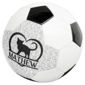 猫の名言とシルエットハートのモノグラム分割デザイン サッカーボール (3/4)