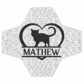 猫の名言とシルエットハートのモノグラム分割デザイン サッカーボール (フラット)