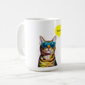 猫の吹き出し 楽しいデザイン コーヒーマグカップ (正面左)