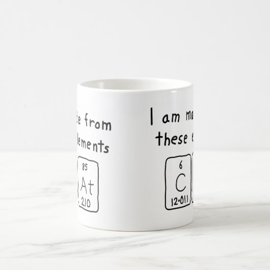 猫の周期表の名前のマグ コーヒーマグカップ (中央)