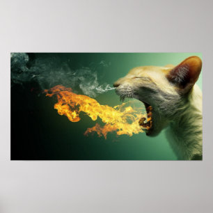 猫の呼吸の火ポスター ポスター