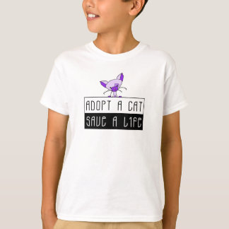 猫の命を救取る Tシャツ