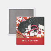 猫の命 | Personalizable Cat Art Magnet マグネット (正面/裏面)