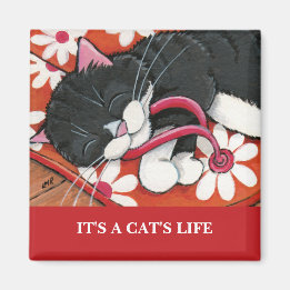 猫の命 | Personalizable Cat Art Magnet マグネット