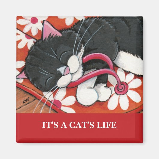 猫の命 | Personalizable Cat Art Magnet マグネット (正面)