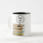 猫の哲学(右手)のツートーンマグ ツートーンマグカップ (正面左)