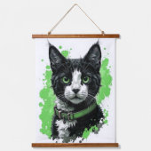 猫の壁掛けタペストリーアート 子猫 かわいい 猫 吊り下げ型タペストリー (正面)