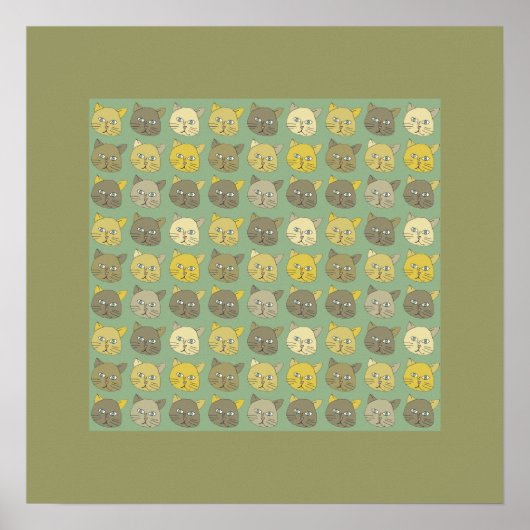 猫の壁画 ポスター (正面)