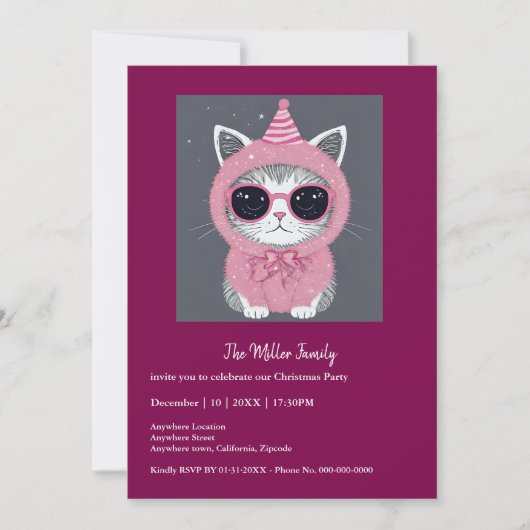 猫の変装 新年のパーティー (正面)