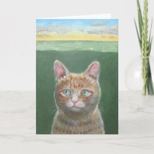 猫の夕日 カード (正面)