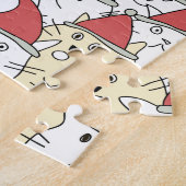猫の多いクリスマスパタおもしろいーン ジグソーパズル (側面)