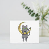 猫の夜の月 ポストカード (スタンド正面)