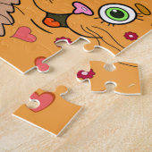 猫の夜の熱、かわいい猫たち ジグソーパズル (側面)