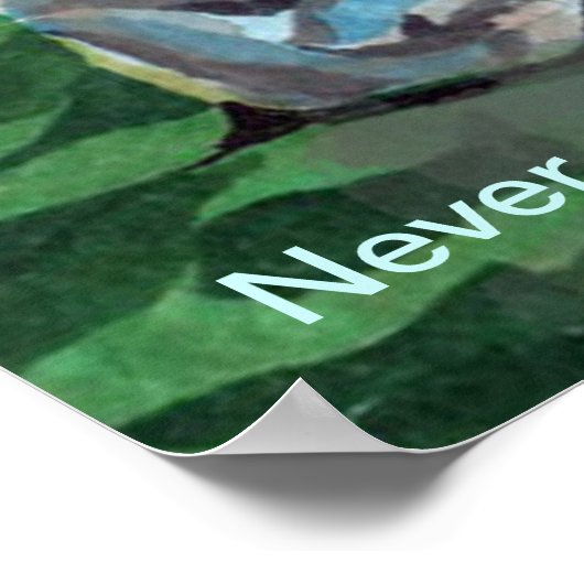 猫の夢と満月 ポスター (角)