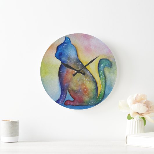 猫の夢みる人の時計 ラージ壁時計 (ホーム)