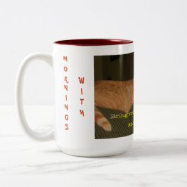 猫の大きいマグとの朝 ツートーンマグカップ