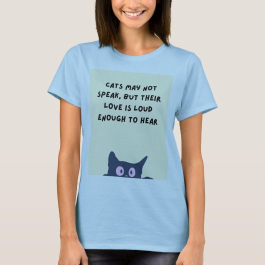 猫の大きな愛情 Tシャツ (正面)