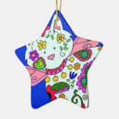 猫の天使のウクライナの民芸 セラミックオーナメント (左)