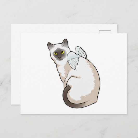 猫の天使の翼 ポストカード (正面/裏面)