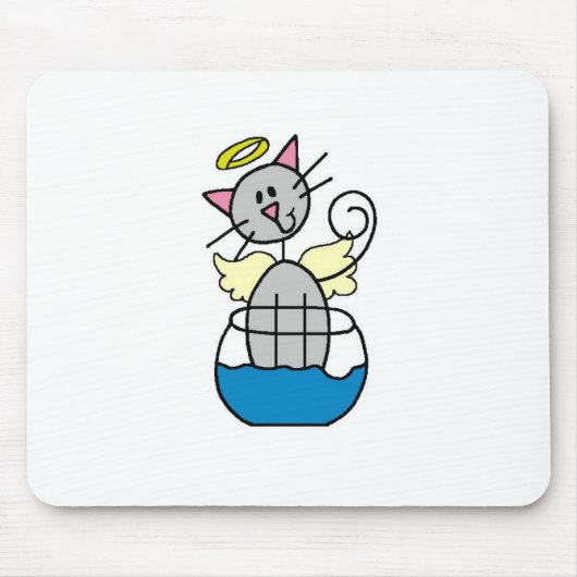 猫の天使 マウスパッド (正面)