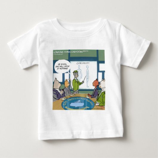 猫の天敵面白い ベビーTシャツ (正面)