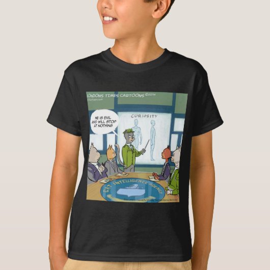 猫の天敵 楽しい Tシャツ (正面)