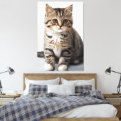 猫の失った視線 キャンバスプリント (インサイチュ (寝室))